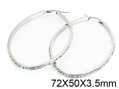 HY Stainless Steel 316L Crystal Hoop Earrings-HY58E1079NV