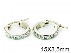 HY Stainless Steel 316L Crystal Hoop Earrings-HY58E0575JIL