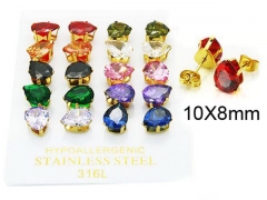 HY Stainless Steel 316L Small Crystal Stud-HY25E0693KLA