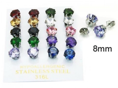 HY Stainless Steel 316L Small Crystal Stud-HY25E0703JJW