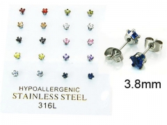 HY Stainless Steel 316L Small Crystal Stud-HY25E0642HOW
