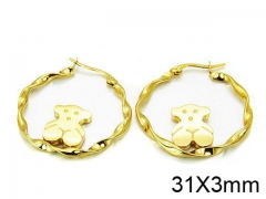 HY Stainless Steel 316L Bear Earrings-HY64E0103HEE