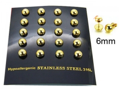 HY Stainless Steel 316L Ball Earrings-HY30E1450IIW