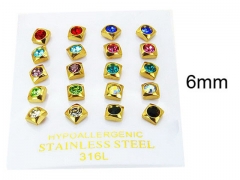 HY Stainless Steel 316L Small Crystal Stud-HY25E0649JLD