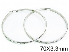 HY Stainless Steel 316L Crystal Hoop Earrings-HY58E1011OQ