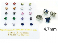 HY Stainless Steel 316L Small Crystal Stud-HY25E0644IVY