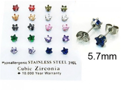 HY Stainless Steel 316L Small Crystal Stud-HY25E0645ILY
