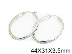 HY Stainless Steel 316L Crystal Hoop Earrings-HY58E1076LA