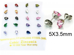 HY Stainless Steel 316L Small Crystal Stud-HY25E0629HOC