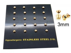 HY Stainless Steel 316L Ball Earrings-HY30E1442HOZ