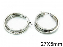 HY Stainless Steel 316L Snap Post Hoop Earrings-HY58E0500PW