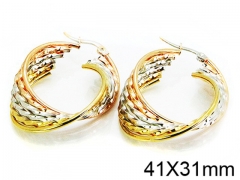 HY Stainless Steel 316L Snap Post Hoop Earrings-HY58E1090OX