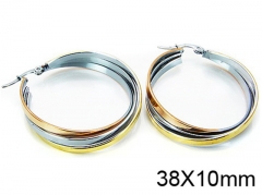 HY Stainless Steel 316L Snap Post Hoop Earrings-HY58E0494OE