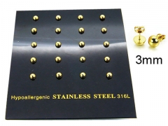 HY Stainless Steel 316L Ball Earrings-HY30E1441HOX