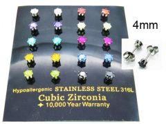HY Stainless Steel 316L Small Crystal Stud-HY30E1434HMZ