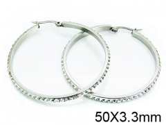 HY Stainless Steel 316L Crystal Hoop Earrings-HY58E1007MZ