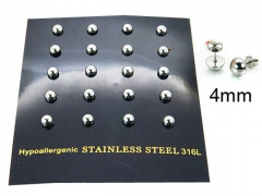 HY Stainless Steel 316L Ball Earrings-HY30E1443HCC