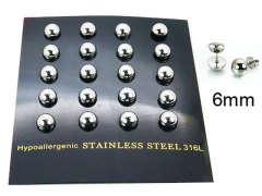 HY Stainless Steel 316L Ball Earrings-HY30E1449HJS