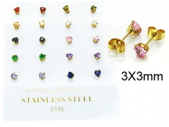 HY Stainless Steel 316L Small Crystal Stud-HY25E0624IJD
