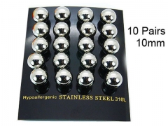 HY Stainless Steel 316L Ball Earrings-HY30E1248HZ