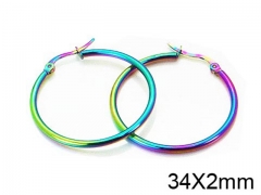 HY Stainless Steel 316L Snap Post Hoop Earrings-HY08E0057IU