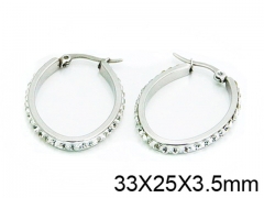 HY Stainless Steel 316L Crystal Hoop Earrings-HY58E1075KS