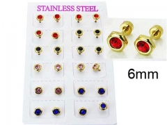 HY Stainless Steel 316L Small Crystal Stud-HY67E0170KIX