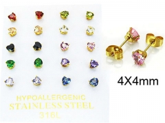 HY Stainless Steel 316L Small Crystal Stud-HY25E0626IJF