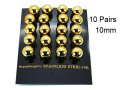 HY Stainless Steel 316L Ball Earrings-HY30E1249IZ