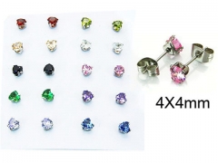 HY Stainless Steel 316L Small Crystal Stud-HY25E0625HOS