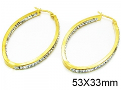 HY Stainless Steel 316L Crystal Hoop Earrings-HY58E0525HWW