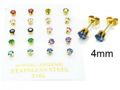 HY Stainless Steel 316L Small Crystal Stud-HY25E0666ISS