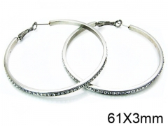 HY Stainless Steel 316L Crystal Hoop Earrings-HY58E0557PL