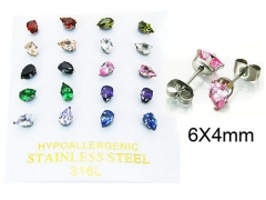 HY Stainless Steel 316L Small Crystal Stud-HY25E0632IWW