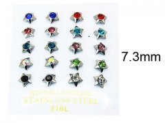 HY Stainless Steel 316L Small Crystal Stud-HY25E0652JSS