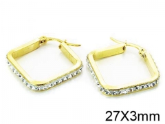 HY Stainless Steel 316L Crystal Hoop Earrings-HY58E0930KA
