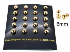 HY Stainless Steel 316L Ball Earrings-HY30E1451IIQ