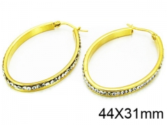 HY Stainless Steel 316L Crystal Hoop Earrings-HY58E0531NS