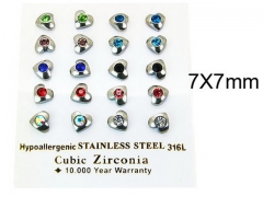 HY Stainless Steel 316L Small Crystal Stud-HY25E0654JAA