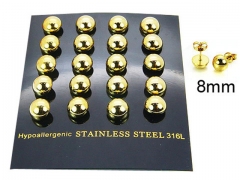 HY Stainless Steel 316L Ball Earrings-HY30E1453IIR