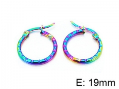 HY Stainless Steel 316L Snap Post Hoop Earrings-HY60E0233HD