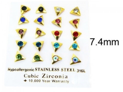 HY Stainless Steel 316L Small Crystal Stud-HY25E0657JLD