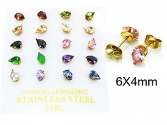 HY Stainless Steel 316L Small Crystal Stud-HY25E0633ILE