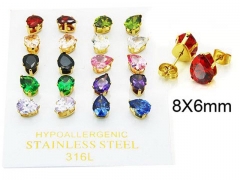 HY Stainless Steel 316L Small Crystal Stud-HY25E0697JLD