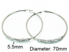 HY Stainless Steel 316L Crystal Hoop Earrings-HY58E0627NL