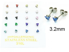 HY Stainless Steel 316L Small Crystal Stud-HY25E0671HOE