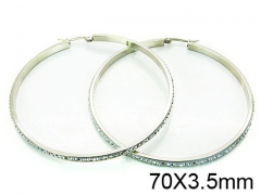 HY Stainless Steel 316L Crystal Hoop Earrings-HY58E0618OL