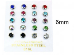 HY Stainless Steel 316L Small Crystal Stud-HY25E0658JSS