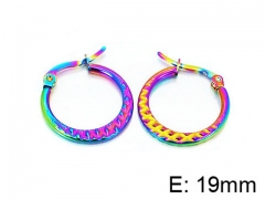 HY Stainless Steel 316L Snap Post Hoop Earrings-HY60E0227HV