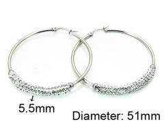 HY Stainless Steel 316L Crystal Hoop Earrings-HY58E0629NX